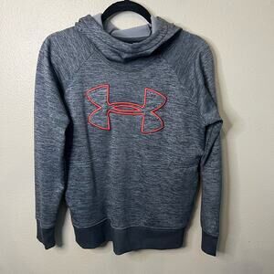 Under Armour Gray and Pink Logo Hoodie Size S